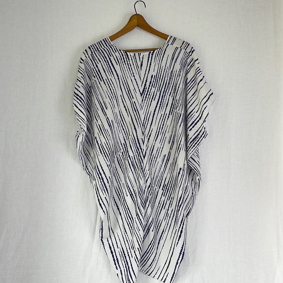 Hatch The Slouch Dress Blue White Size Petite - Picture 3 of 9